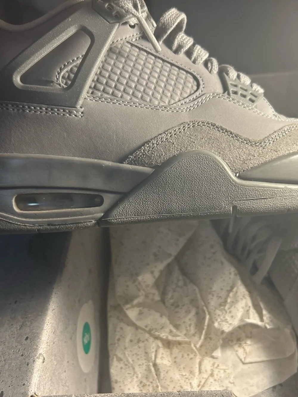 Jordan Gray Suede Interior Sneaker Detail